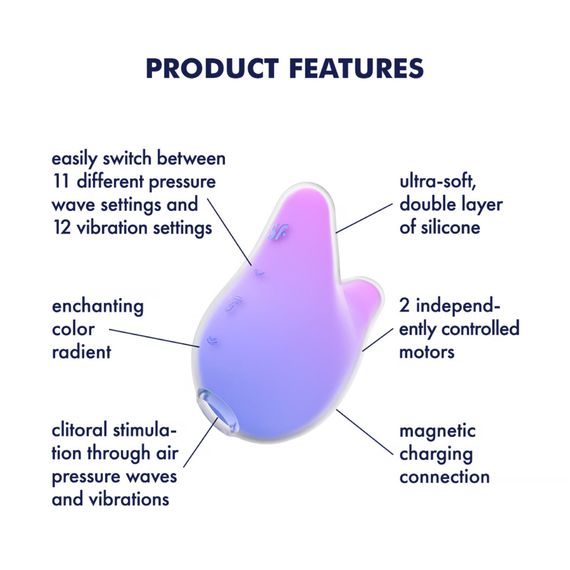 Вакуумний кліторальний стимулятор Satisfyer Mermaid Vibes Violet/Pink, 2 мотори | Зображення 3