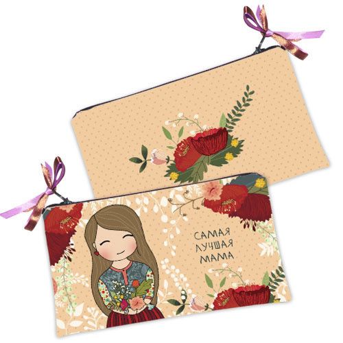Косметичка жіноча Самая лучшая мама 20х12 см (K_FLG031)