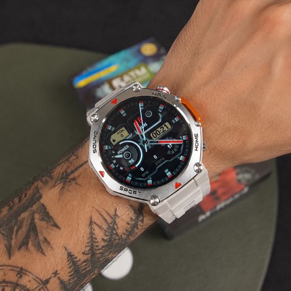 Розумний годинник Modfit Navigator Al Gray-Silver з GPS, компасом та вологозахистом 5 ATM | Зображення 7