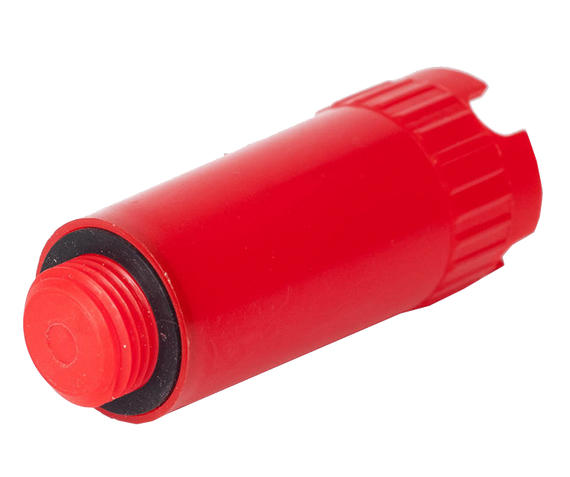 Заглушка пластикова 1/2" червона довга 30/300