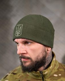 Флісова шапка Герб олива ВТ7659