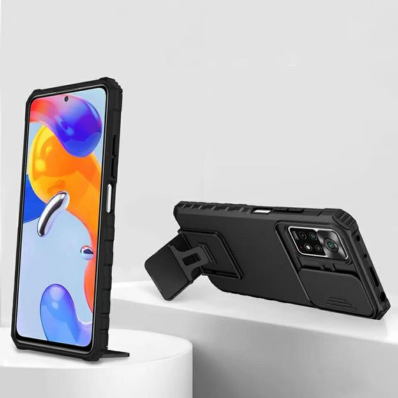 Чохол Kickstand із захистом камери для Xiaomi Redmi Note 11 4G / 11s / Note 12s колір Чорний | Зображення 2