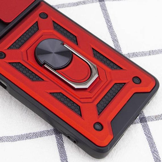 Ударостійкий чохол Camshield Serge Ring для Samsung Galaxy A32 4G TPU+PC, Шторка на камеру, Червоний | Зображення 2