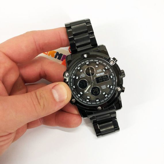 Армійські наручні годинники для чоловіків SKMEI 1389BK, Годинники армійські скмей NX-80