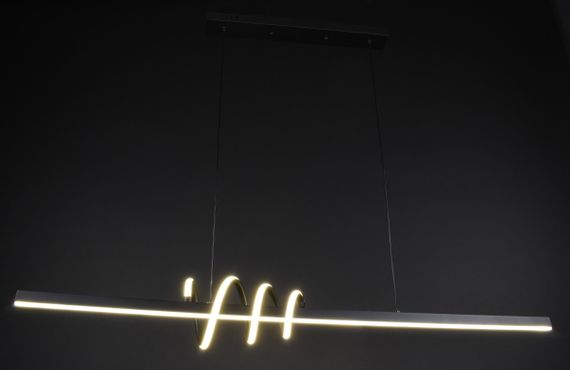 Люстра світлодіодна підвісна LED світильник для квартири на стелю лед 27233 Чорний 30-130х17х120 см. | Зображення 5