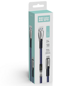 Кабель USB Type-C ColorWay CW-CBUC012-BL 2,4A 1м синій