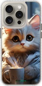 Чохол на iPhone 15 Pro Білий кіт "5646pm-3096-2448"
