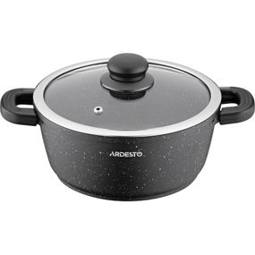 Кастрюля Ardesto Gemini Anzio скляна кришка 20 см 2,5 л чорна (AR2420GE)