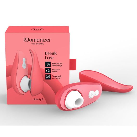 Вакуумний кліторальний стимулятор Womanizer Liberty 2 Vibrant Rose, 8 режимів, магнітна кришечка | Зображення 8