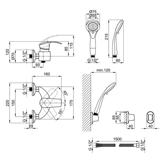 Смеситель для душа Lidz (CRM) Mars 81 010 00 | Зображення 4