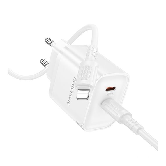 Мережевий зарядний пристрій Borofone BA85A 2 USB-C PD/QC 35W+Type-C to Lightning | Зображення 3