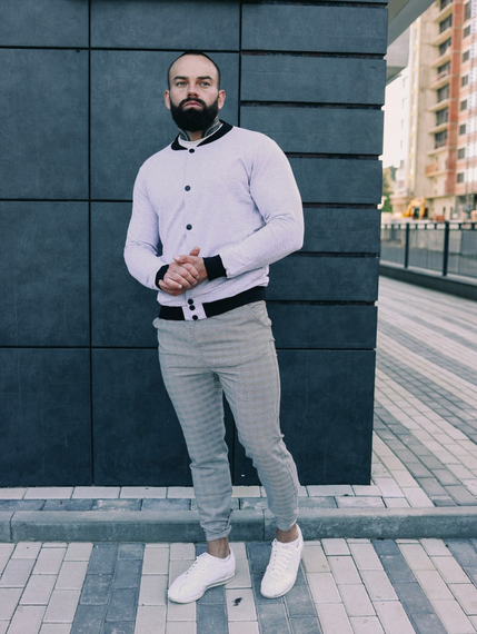 Бомбер ґудзик сірий S XS