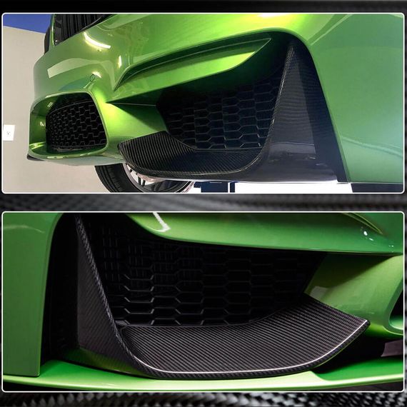 Накладки на передній бампер Flap V4 (для F82/F83, Карбон) для BMW 4 серія F-32 2012-2020 рр | Зображення 9