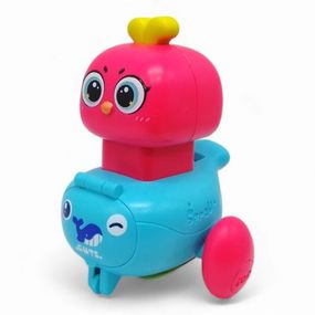 Машинка заводная "Зверюшка", со свистком (голубая)