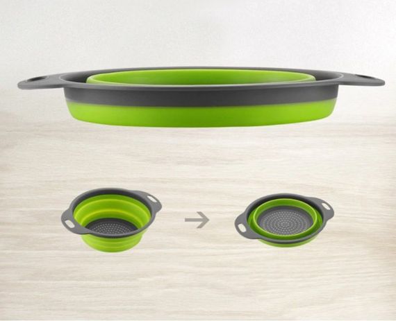 Друшляк силіконовий складаний великий + маленький Collapsible filter baskets | Зображення 4