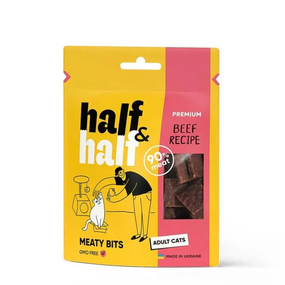 Ласощі для котів Half&Half Meaty Bits Adult, яловичина 50 г