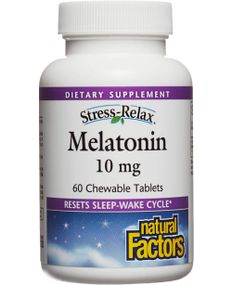 Мелатонін для сну Natural Factors Stress-Relax Melatonin 10 mg 60 Chewable Tabs