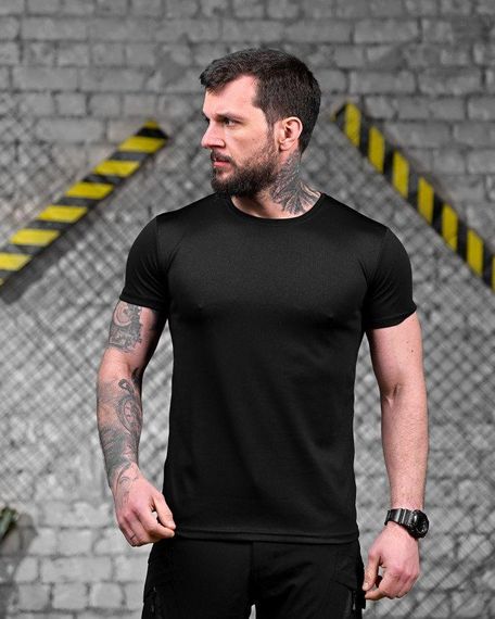 Тактическая потоотводящая футболка  Posadka black  ДЛ7236 | Зображення 1