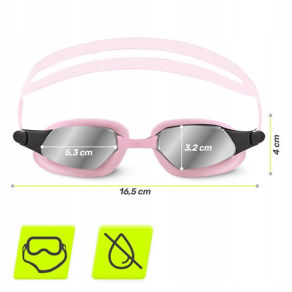 Окуляри для плавання TSUNAMI Anti-Fog 3 в 1 чохол, беруші та затискач для носа Pink (P-5905973401777) | Зображення 1
