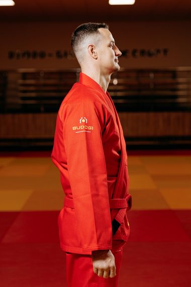 Червоне кімоно для хлопців/чоловіків, грепплінг, TM BUDOGI, зріст 170 см, щільність 450 гр/м.кв. | Зображення 3