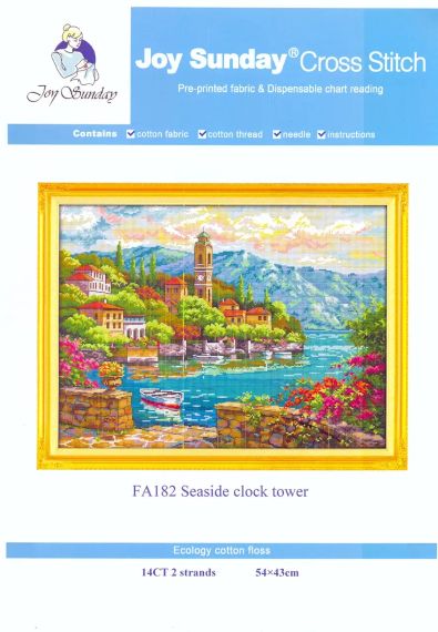 Набір для вишивання за нанесеною на канву схемою  "Seaside clock tower". AIDA 14CT printed, 54*43 см | Зображення 8