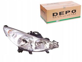 Фара Передняя Peugeot 207 2006- Правая H7/H1 Без Противотум., Эл.Рег.  550-1141R-Ld-Em