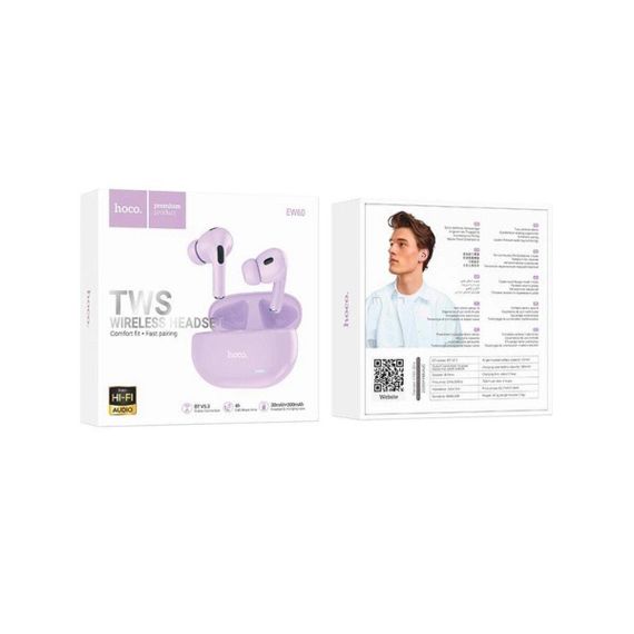 Навушники HOCO EW60 Norman true wireless BT headset Purple | Зображення 3