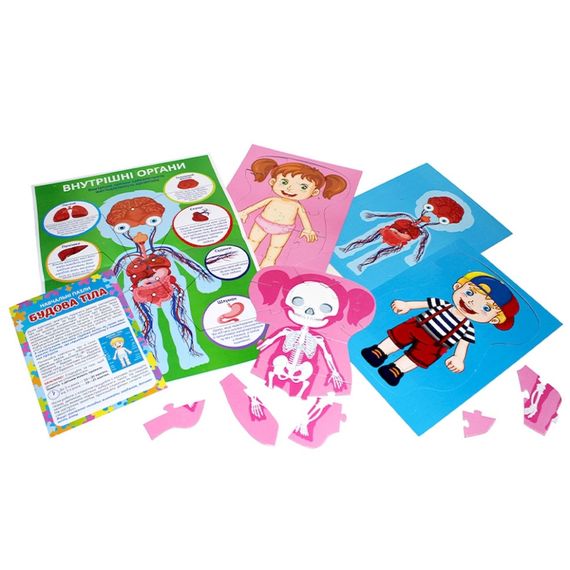 Навчальні пазли "Будова тіла" 13164012, 58 великих пазлів, плакат | Зображення 2