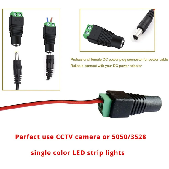 Конектор SV для LED стрічок MALE роз'єм постійного струму 12 В для 5050 3528 2835 3014 (sv2795) | Зображення 3
