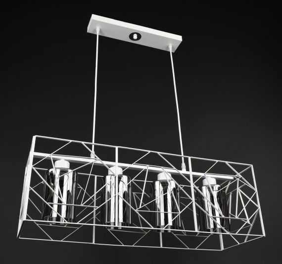 Люстра підвісна LOFT на 4 лампочки 27768 Білий 30-100х25х71 см. | Зображення 2