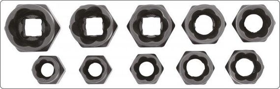 Набір головки екстрактор пошкоджених болтів 3/8 10шт YATO YT-06031 | Зображення 2