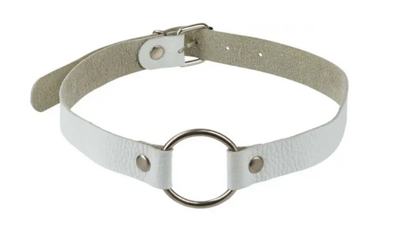 Кляп Leather O-Ring Gag, White Sex Aura