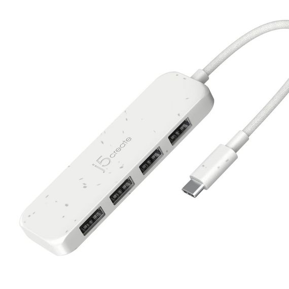 Хаб J5create JCH341EW-N USB-C на 4 USB-A, Білий | Зображення 1