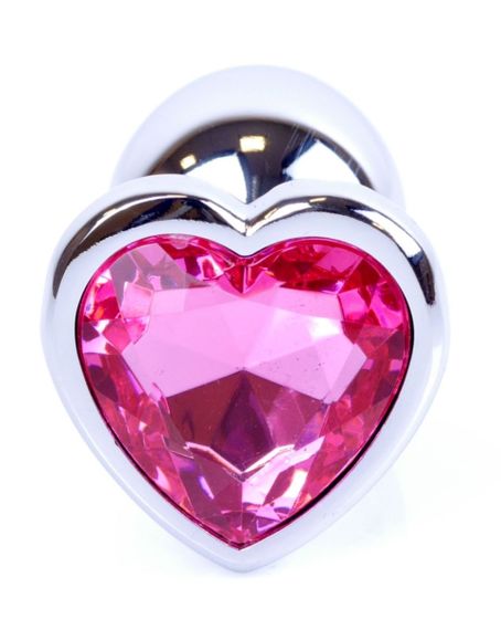 Анальний затор Boss Series - Jewellery Silver Heart PLUG Pink S, BS6400044 sexstyle | Зображення 1
