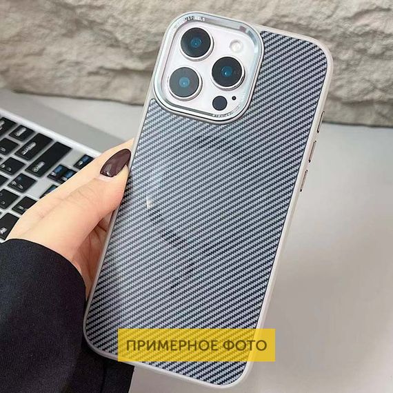Чехол TPU+PC Carbon Mirage with MagSafe для Apple iPhone 16 (6.1") Grey | Зображення 1