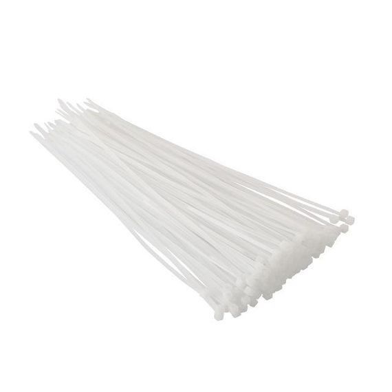 Хомут пластиковий 2,5*200 мм, білий, 100 од. INTERTOOL TC-2520 | Зображення 1