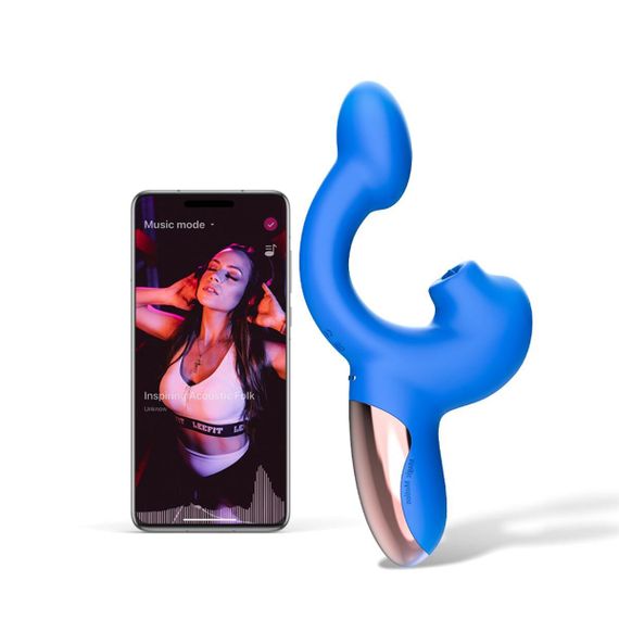 Смарт-вібратор Magic Motion Ponder Blue, подвійна стимуляція, віброяйце+язичок для клітора | Зображення 2
