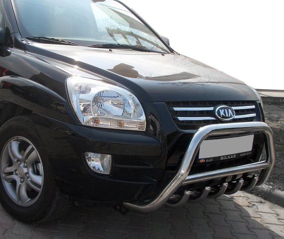 Кенгурятник WT003 (нерж.) для Kia Sportage 2004-2010 гг | Зображення 1