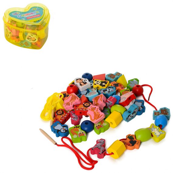 Розвиваюча іграшка Шнурівка намисто MD 0344 в банці | Зображення 1