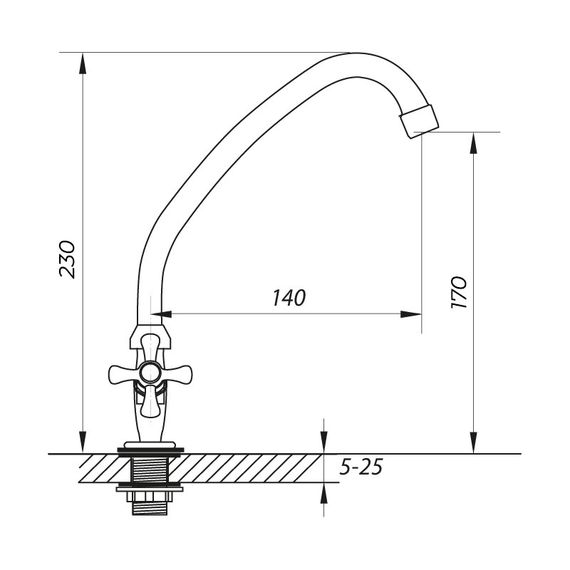 Монокран на одну воду Zerix TZF 605 (ZX0093) | Зображення 1
