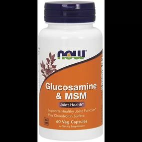 Препарат для суставов и связок NOW Foods Glucosamine MSM, 750 / 250mg 60 Veg Caps