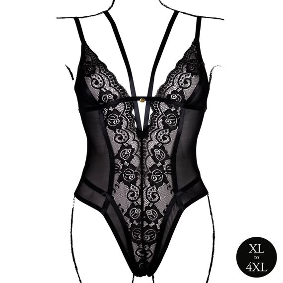 Еротичний боді  Bodysuit with Adjustable Sliders Plus Size | Зображення 2