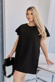 Женское короткое летнее платье софт с коротким рукавом крылышко GF7967 цвет черный размер 54/56