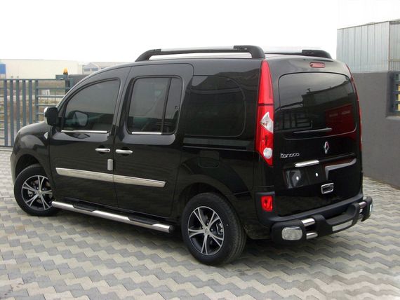Боковые трубы BB002 (2 шт., нерж.) 60 мм, короткая база для Renault Kangoo 2008-2020 гг | Зображення 1