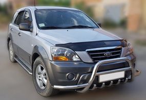 Кенгурятник с усами WT003 (нерж.) для Kia Sorento 2002-2009 гг