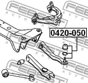 Опора кульова (задня/зверху) MITSUBISHI Galant 96-04, FEBEST (0420050) | Зображення 3