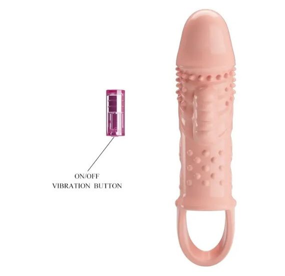 Удлиняющая насадка с вибростимуляцией ( на 2,5 см ) PRETTY LOVE - PENIS SLEEVE Cecelia Sex Aura | Зображення 7