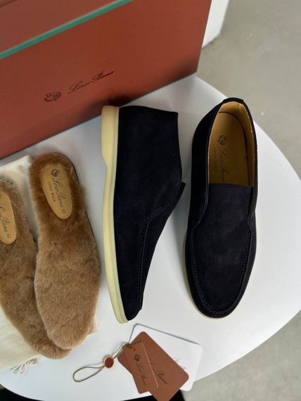 Лофери Loro Piana Open Walk чорного кольору ob437 | Зображення 8