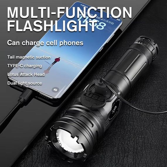 Ліхтар з функцією зуму NIGHT VISION FLUORESCENCE 701-PM10-TG, Li-Ion акумулятор, ЗУ Type-C, індикація заряду (47152-701_302) | Зображення 4