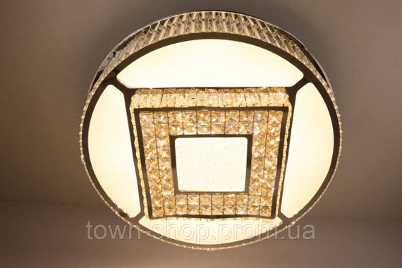 Люстра потолочная хрустальная LED с пультом C3132/800 Хром 19х72х72 см. | Зображення 7